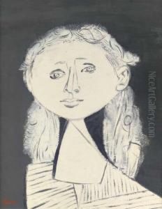 Portrait In White And Black by Jankel Adler