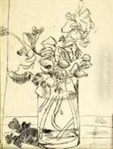 Vase And Flowers by Jankel Adler