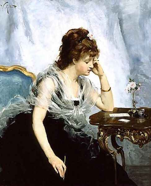 A Young Lady Writing a Letter, 1875 - view 1