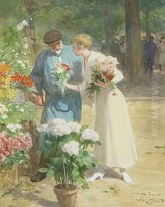 Marché aux Fleurs by Victor-Gabriel Gilbert