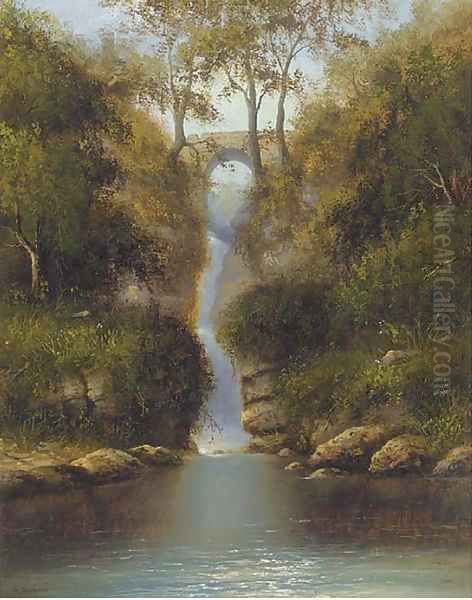 Pwll-y-Cwn Falls in the Clydach valley - view 1