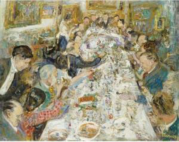 Diner De Peintres Et Leurs Marchands Chez Monsieur Et Madamepaul Petrides - view 1