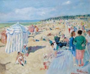 La Plage De Deauville by Lucien Adrion