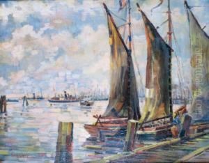 Bateaux Dans Le Port by Lucien Adrion