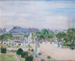 Paris, Le Jardin Des Tuileries by Lucien Adrion