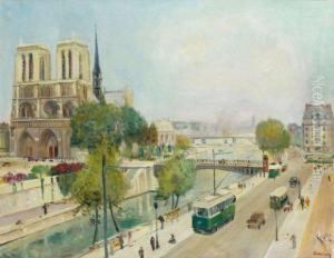 Sur Les Quais Devant Notre-dame