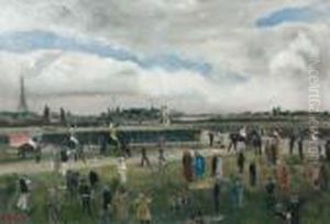 Les Courses A Longchamps by Lucien Adrion