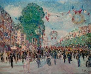 Le Defile Du 14 Juillet Sur Les Champs Elysees by Lucien Adrion