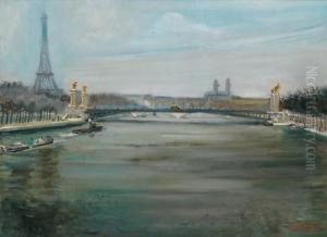 La Seine A Paris by Lucien Adrion