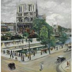 Paris, Notre Dame, La Seine And Les Quais by Lucien Adrion