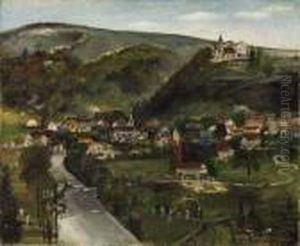 Elsassisches Stadtchen Mit Burgberg An Einem Flus