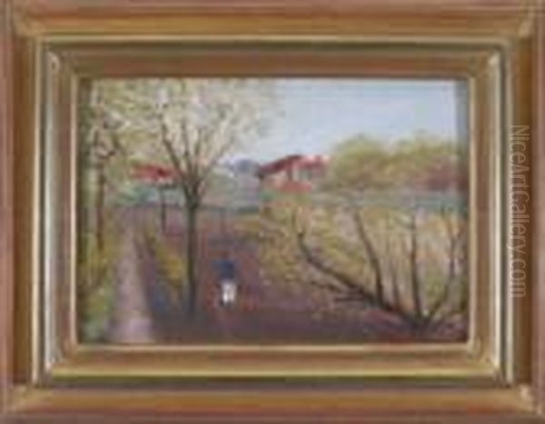 Spazierganger In Franzosischer Fruhlingslandschaft - view 1