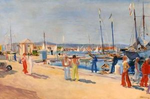 Le Port De St-tropez by Lucien Adrion