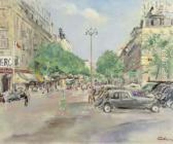 A Busy Parisian Street - view 1