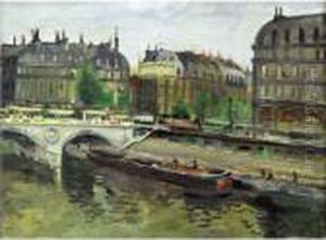 Paris, Le Pont Saint-michel by Lucien Adrion