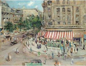Scene De Rue, Paris by Lucien Adrion
