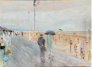 Les Planches A Deauville by Lucien Adrion
