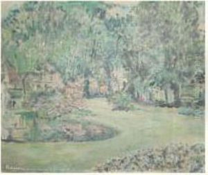 Marronniers En Fleurs by Lucien Adrion