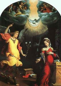 The Annunciation 1550 by Garofalo