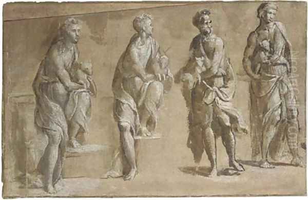 Four studies of Saint John the Baptist holding a lamb - view 1