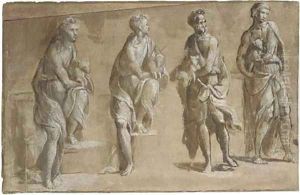 Four studies of Saint John the Baptist holding a lamb Four studies of Saint John the Baptist holding a lamb