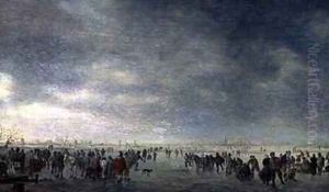 Ice Skaters by Jan van Goyen