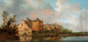 River Scene with an Inn
