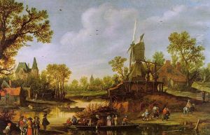 River Landscape with a Ferry by Jan van Goyen
