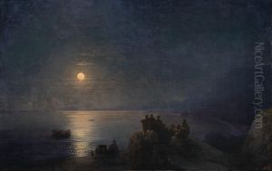 Classical Poets On A Moonlit Shore In Ancient Greece by Ivan Konstantinovich Aivazovsky