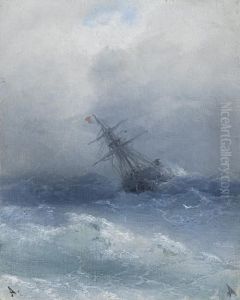 In The Midst Of The Waves by Ivan Konstantinovich Aivazovsky