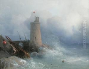On The Rocky Shore by Ivan Konstantinovich Aivazovsky