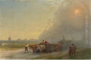 Ox-carts In The Ukrainian Steppe
