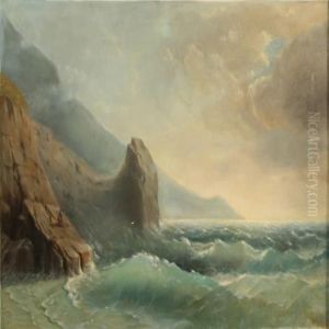 Coastal Scenery With Tall Waves by Ivan Konstantinovich Aivazovsky