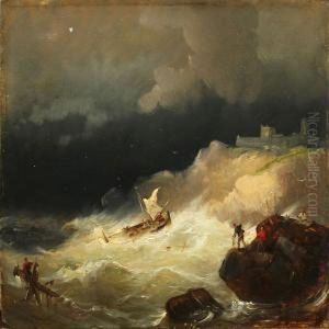 Shipwrecked I Rough Sea Near A Coast