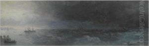 Battleship On A Stormy Sea by Ivan Konstantinovich Aivazovsky