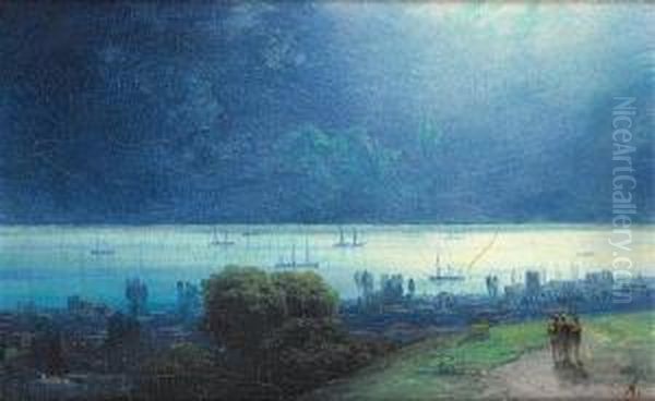View Of A Bay Bathed In Moonlight - view 1
