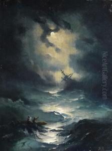 Schiff Mit Schiffbruchigen Im Sturm
