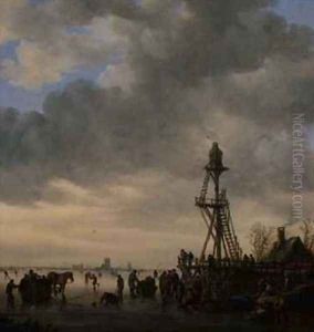The Landing Stage by Jan van Goyen