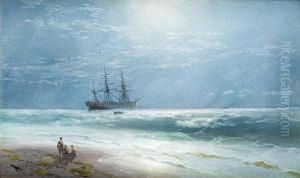 Sailing By Moonlight by Ivan Konstantinovich Aivazovsky
