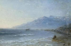 Coastal Landscape With Figures At A Beach by Ivan Konstantinovich Aivazovsky