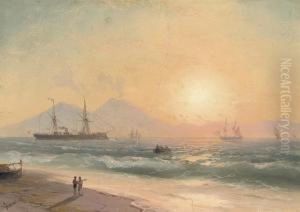 Watching Ships At Sunset by Ivan Konstantinovich Aivazovsky