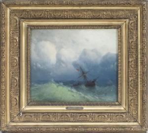 A Ship Caught In The Storm by Ivan Konstantinovich Aivazovsky
