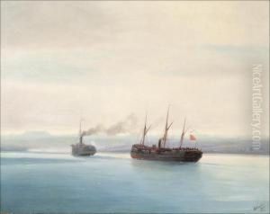 The Turkish Military Ship Mersina In The Black Sea On 13 December 1877 The Turkish Military Ship Mersina In The Black Sea On 13 December 1877