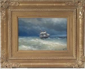 Coastal Scene With Stormy Waters by Ivan Konstantinovich Aivazovsky