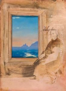 Trompe-l'oeil Photo-collage With Landscape Miniature.