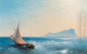 Sailing Ships Before The Coast. by Ivan Konstantinovich Aivazovsky