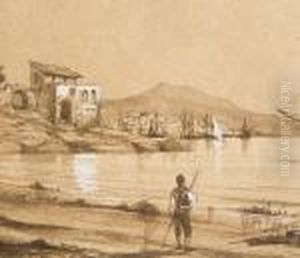 Segelschiffe In Sudlandischer Kustenlandschaft by Ivan Konstantinovich Aivazovsky
