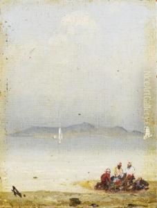 Figures On A Beach by Ivan Konstantinovich Aivazovsky