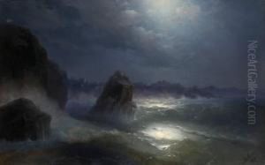 Approaching The City At Night by Ivan Konstantinovich Aivazovsky