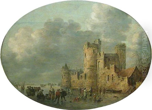 Skaters in front of a Medieval Castle - view 1